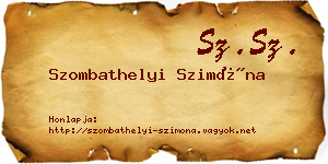 Szombathelyi Szimóna névjegykártya